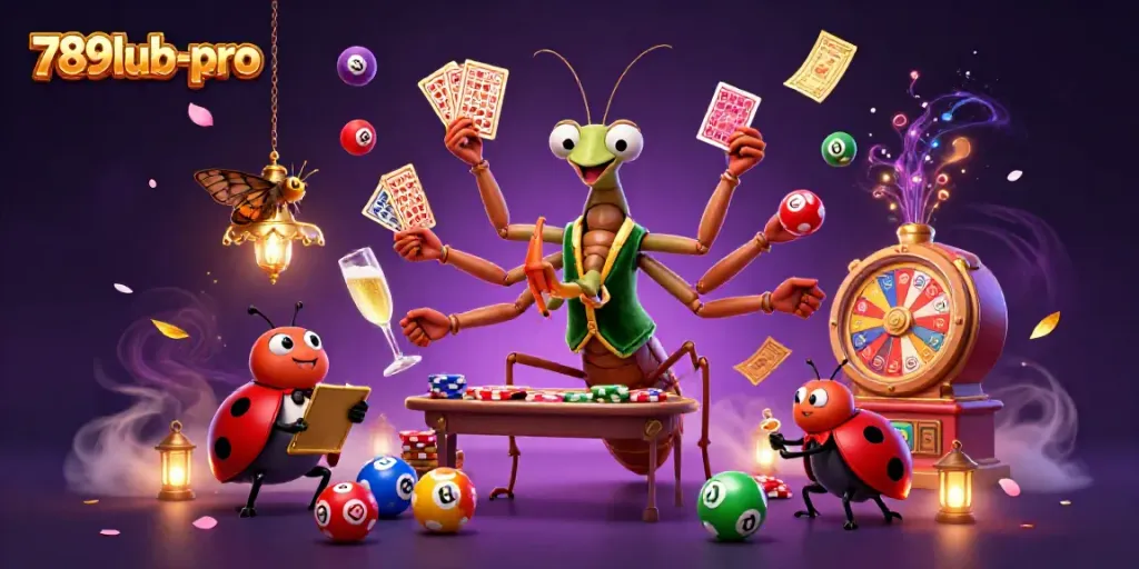 Experience the lively casino energy with 789lub-pro's dynamic gambling scene featuring vibrant characters and elements.