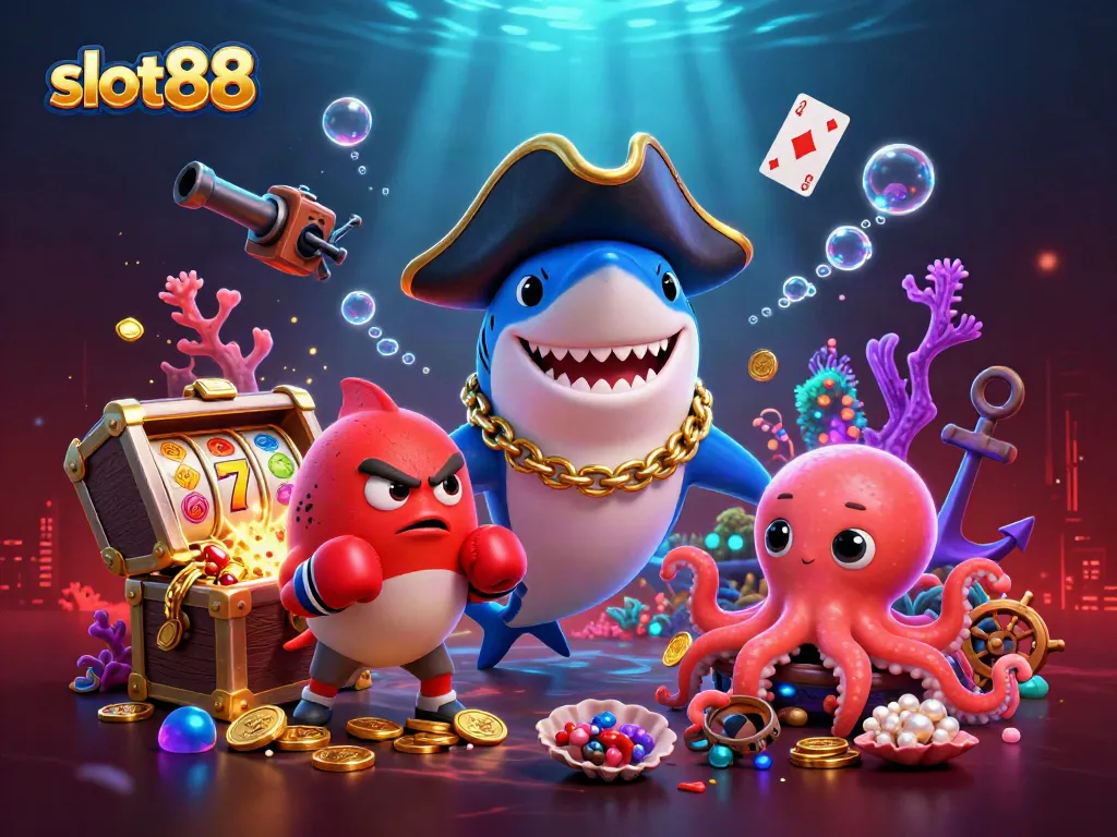 Slot88 menawarkan pengalaman permainan slot yang mendebarkan dengan karakter laut yang menarik.