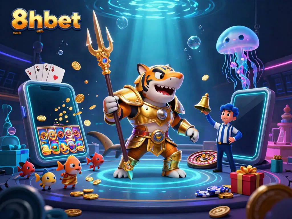 Engage with the thrilling 8xbet web as a tiger shark gives life to the underwater casino!