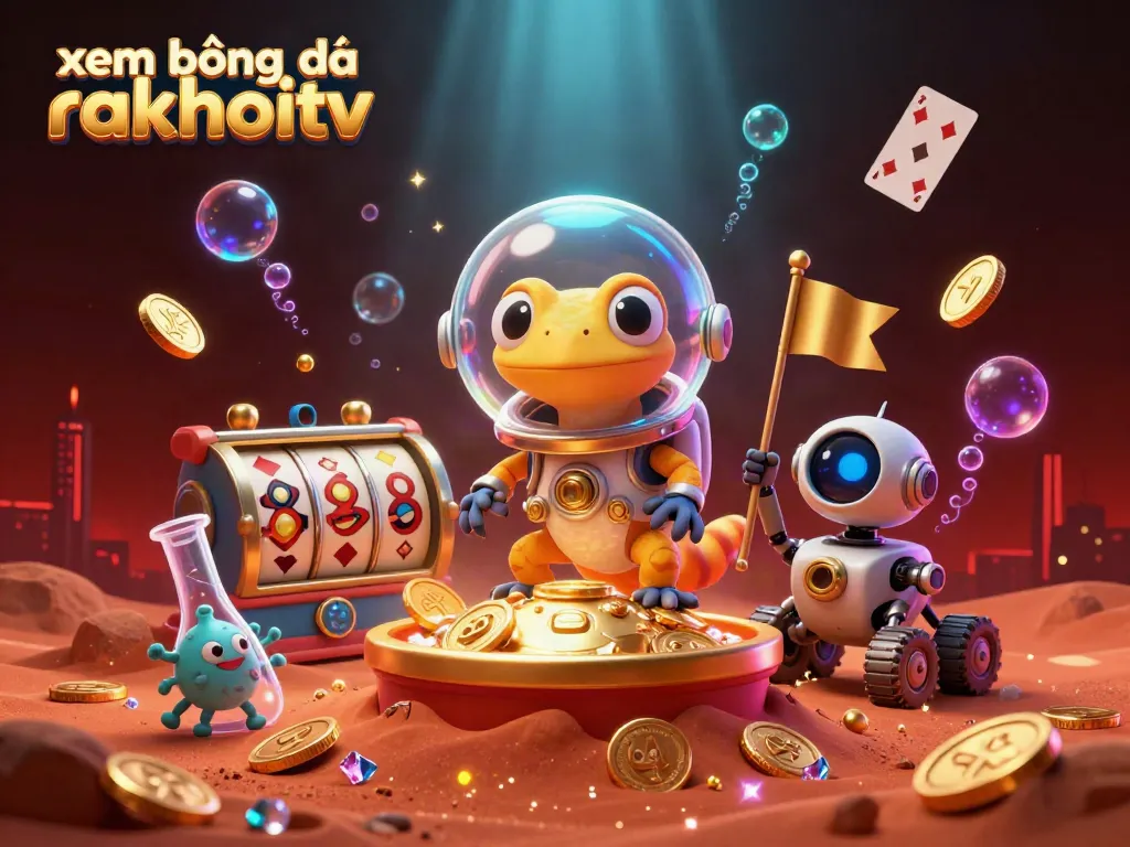 Experience exciting gameplay while watching xem bóng đá rakhoitv in a fun casino setting featuring dynamic characters.