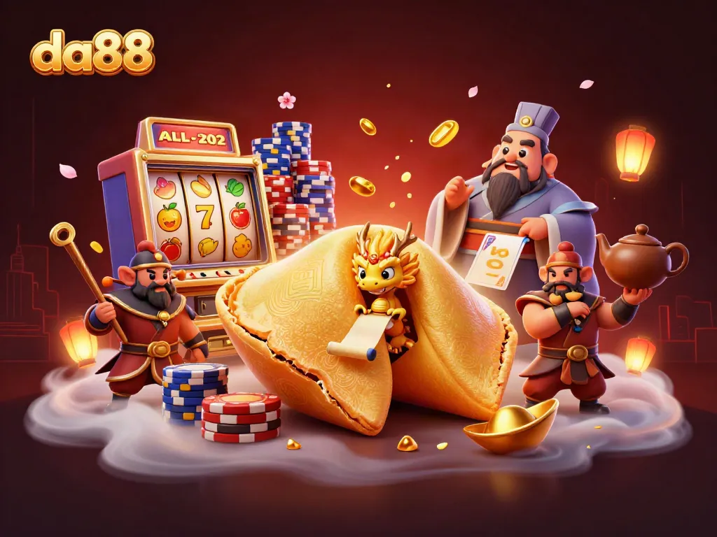 Experience thrilling gaming with da88 featuring a vibrant 3D scene of fortune elements and colorful slots.