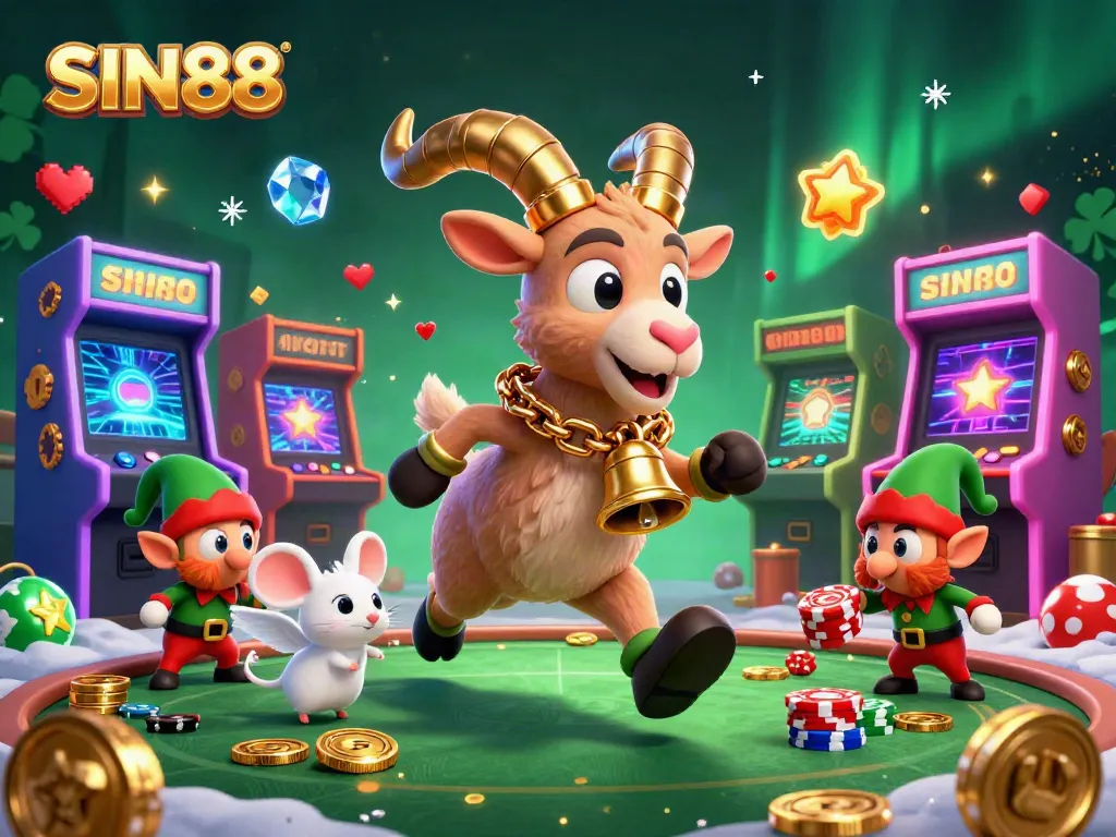 SIN88 wakes up holiday horrors in a casino with gremlins stealing chips and festive mischief.