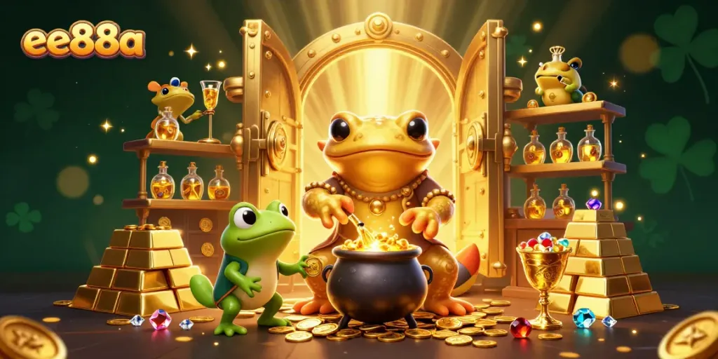 Engage with the mystical world of ee88a as the golden salamander conjures riches in a vibrant casino scene.