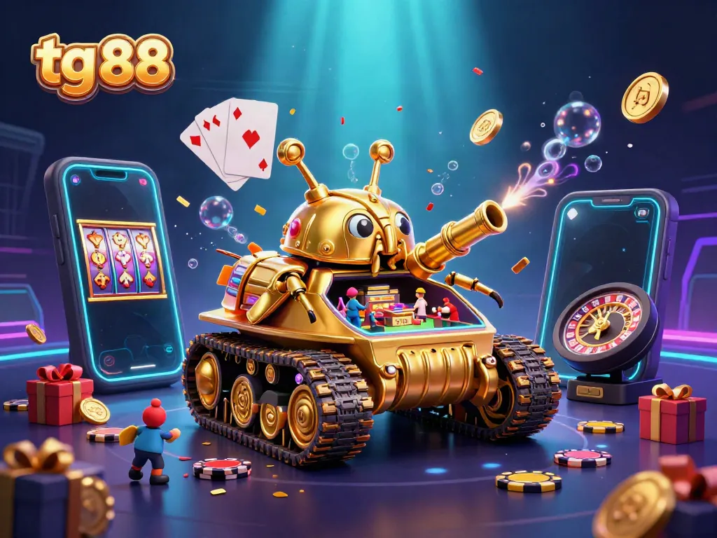 Experience thrilling fun with tg 88's unique casino adventures illustrated in a vibrant scene.