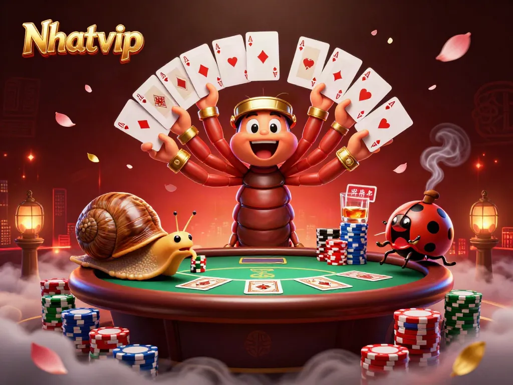 Nhatvip creator showcases thrilling card games with vibrant casino elements.