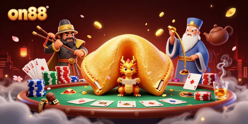 Experience thrilling wins with on88's dynamic gaming scene featuring slots and poker elements.