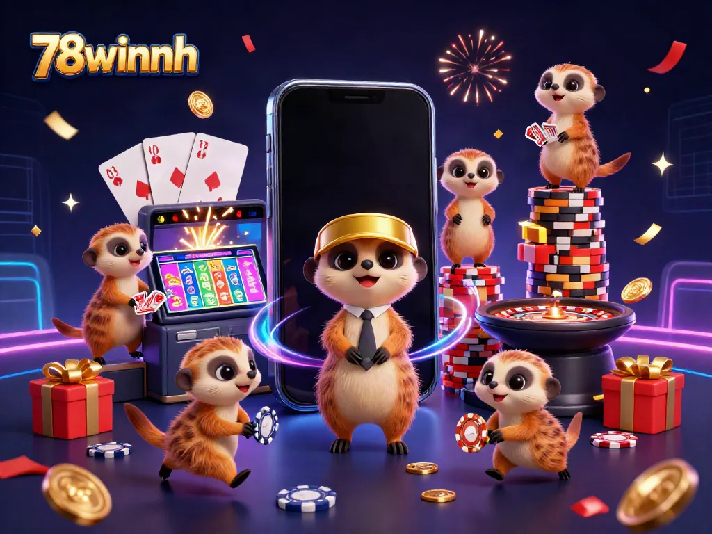 Experience thrilling action at the 78winnh casino with meerkats managing games and prizes.