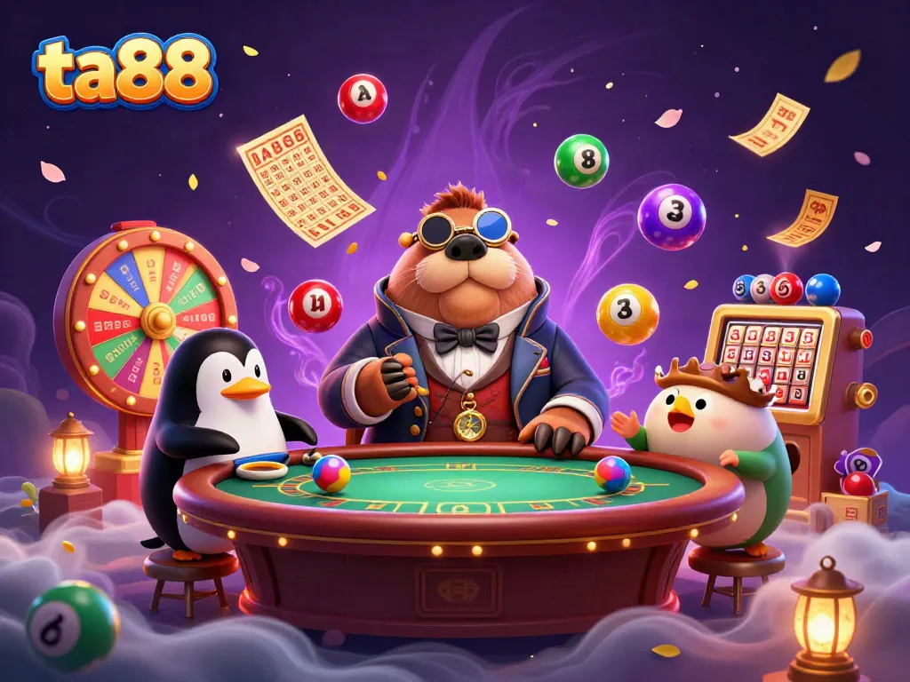 Join ta88's exciting underwater poker game with a jolly walrus, sophisticated penguin dealer, and a bluffing pufferfish.
